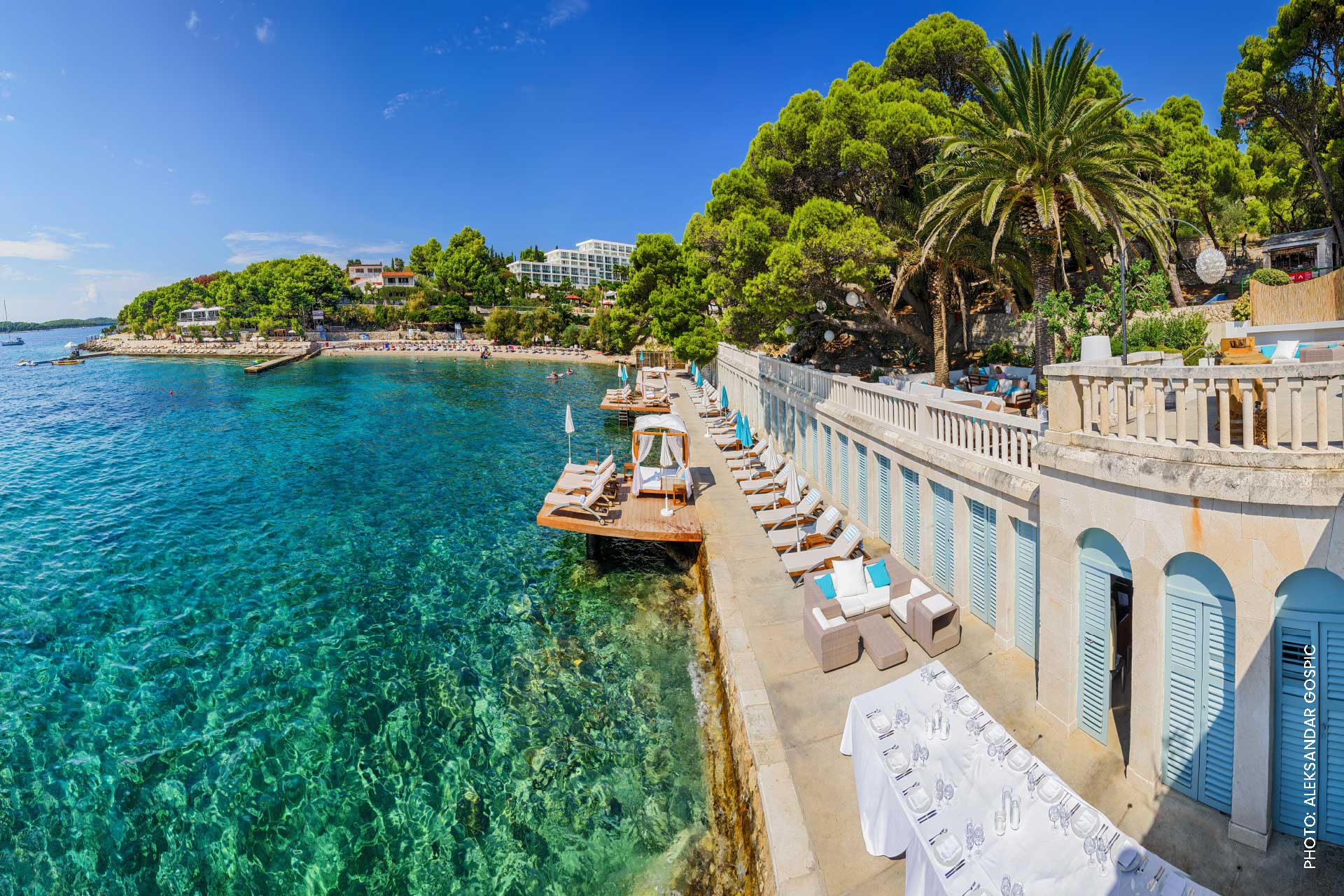 sun beds next to the sea